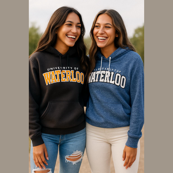 Tops - UNIVERSITY OF WATERLOO hoodie sweatshirt logo embroidered M Lot of 2